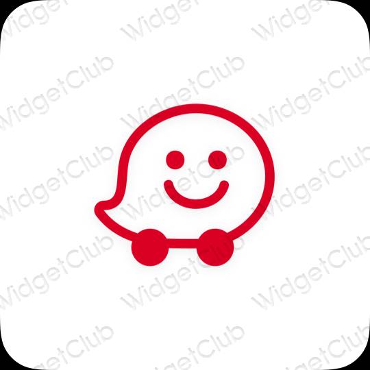 Æstetiske Waze app-ikoner