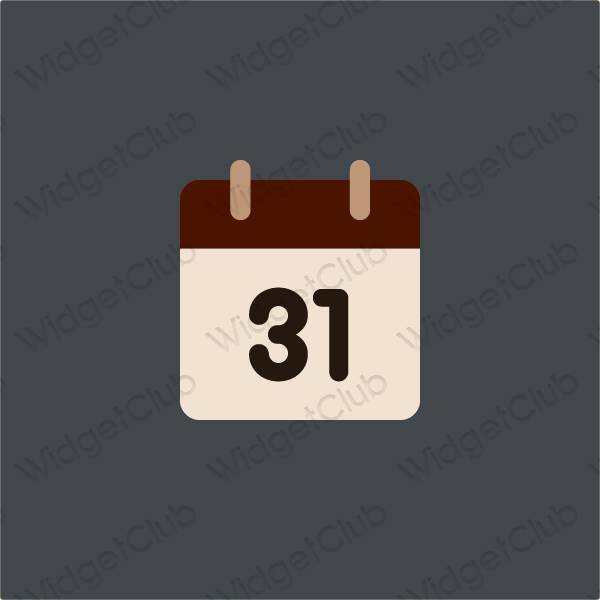ესთეტიკური Calendar აპლიკაციის ხატები