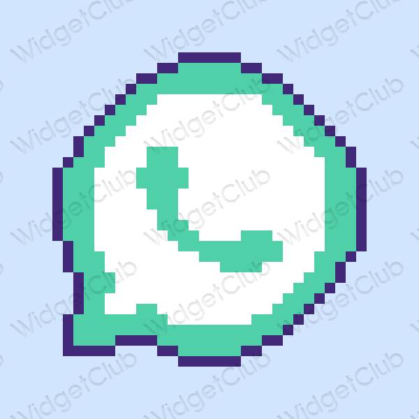 Estético azul pastel Messenger iconos de aplicaciones