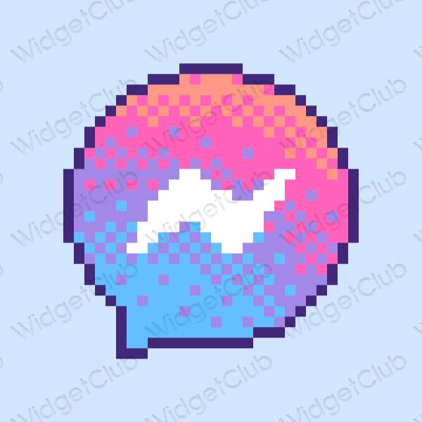 Estético azul pastel Messenger iconos de aplicaciones