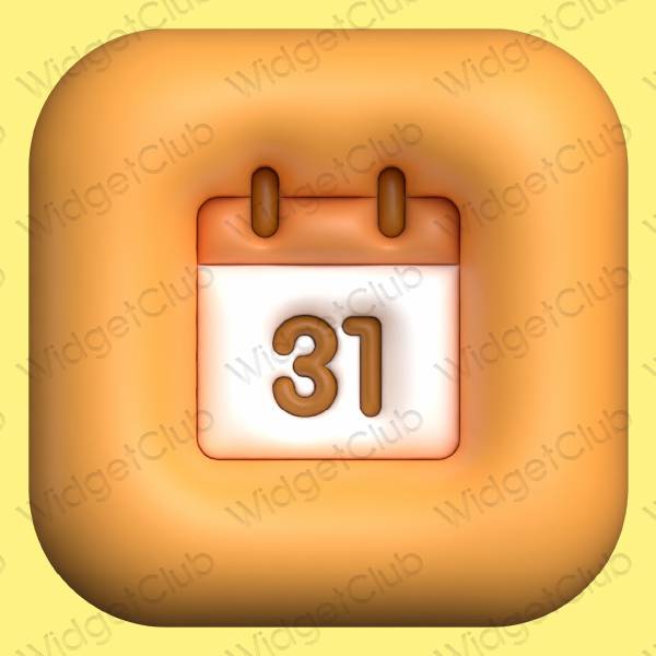 Aesthetic yellow Calendar app icons