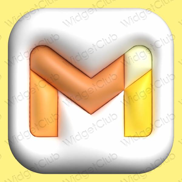 Estetic galben Gmail pictogramele aplicației