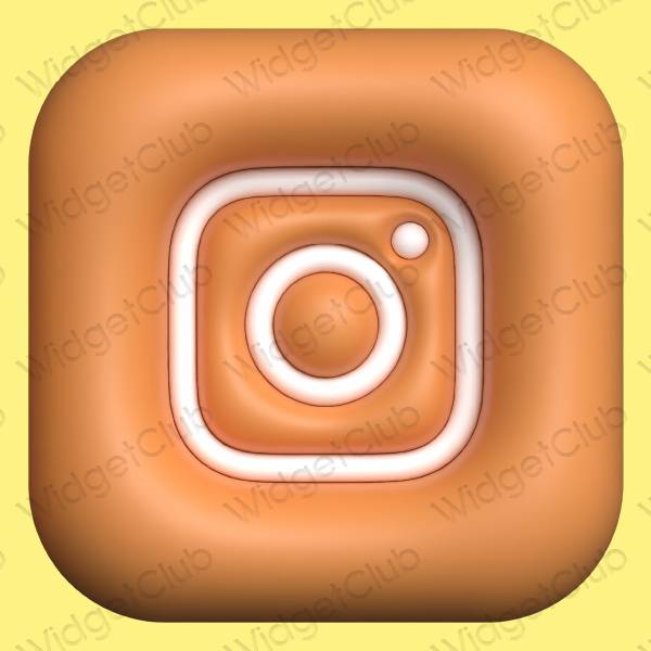 جمالي أصفر Instagram أيقونات التطبيق