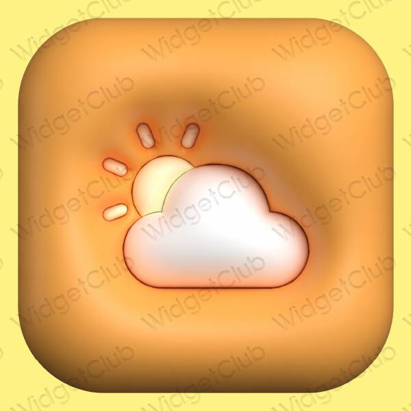 Estetico giallo Weather icone dell'app