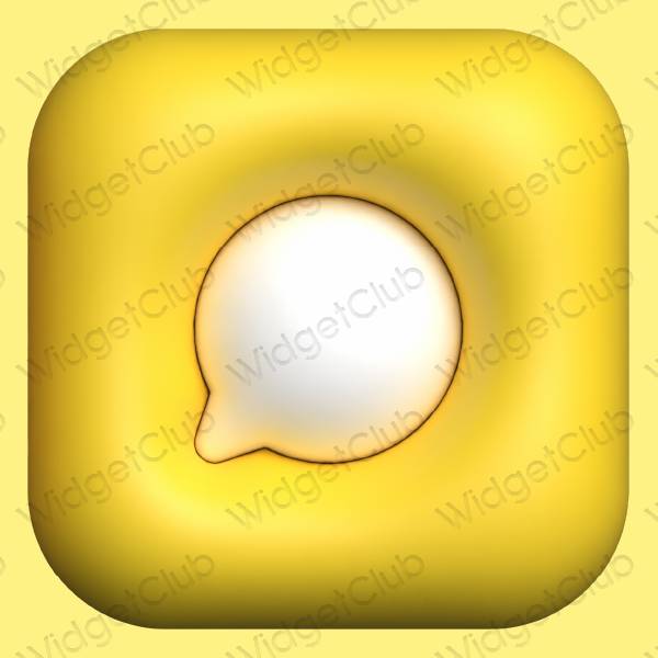 Aesthetic yellow Messages app icons