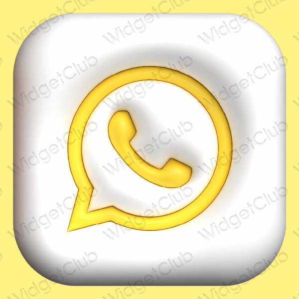 Aesthetic yellow WhatsApp app icons