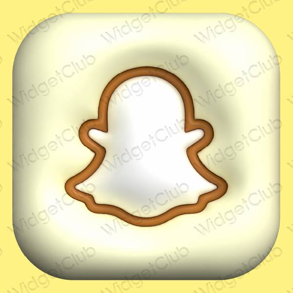 Stijlvol geel snapchat app-pictogrammen