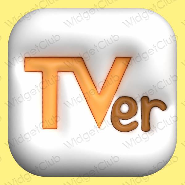 Aesthetic yellow Tver app icons