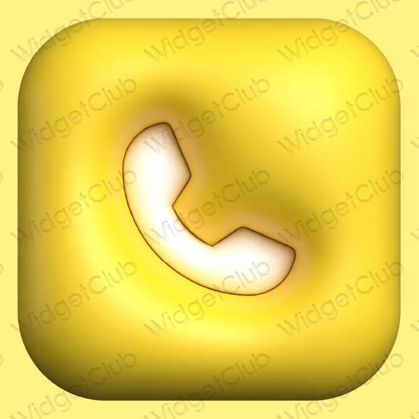 Aesthetic yellow Phone app icons