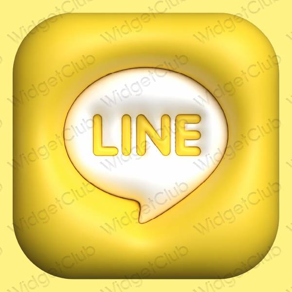 Aesthetic yellow LINE app icons