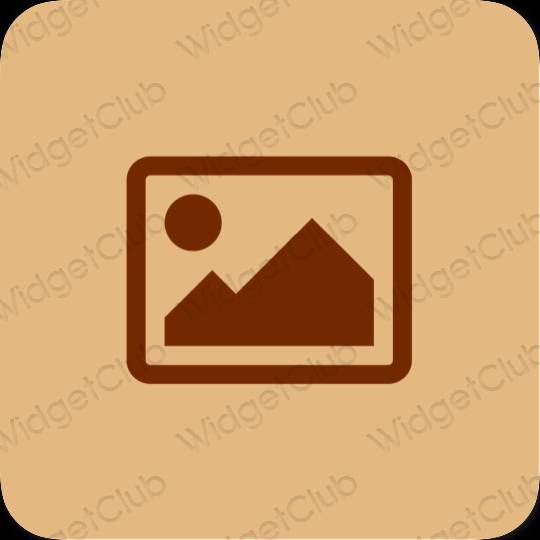 Aesthetic orange Photos app icons