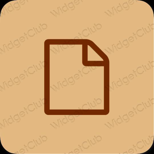 эстетический апельсин Notes значки приложений