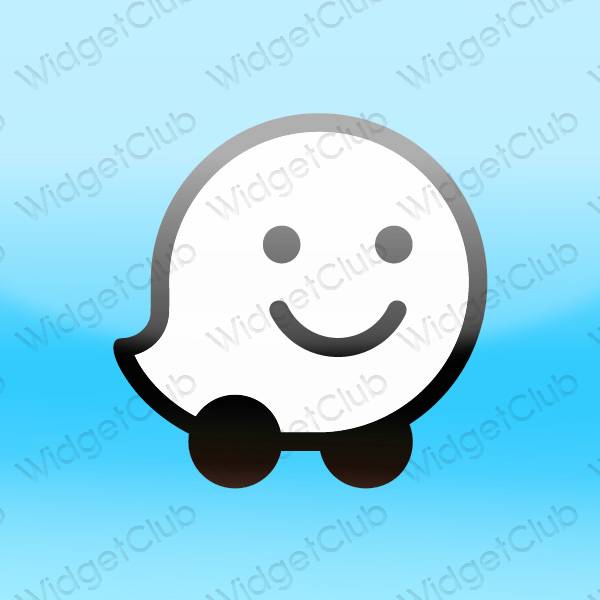ესთეტიკური Waze აპლიკაციის ხატები
