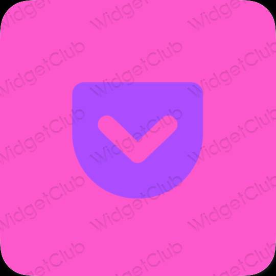 Aesthetic purple Pocket app icons