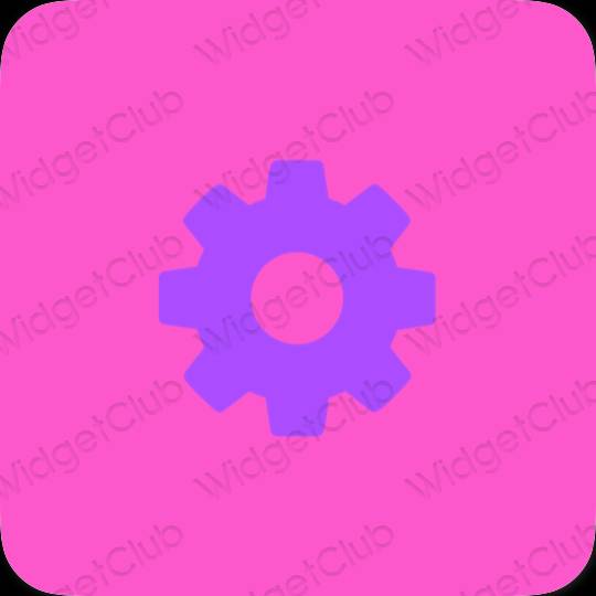 Aesthetic purple Settings app icons