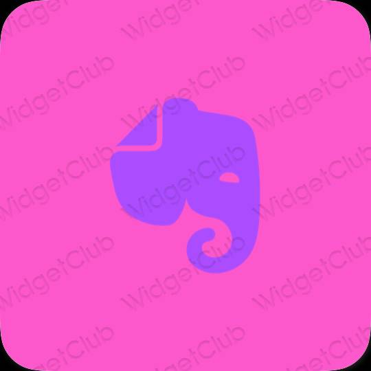 Aesthetic purple Evernote app icons