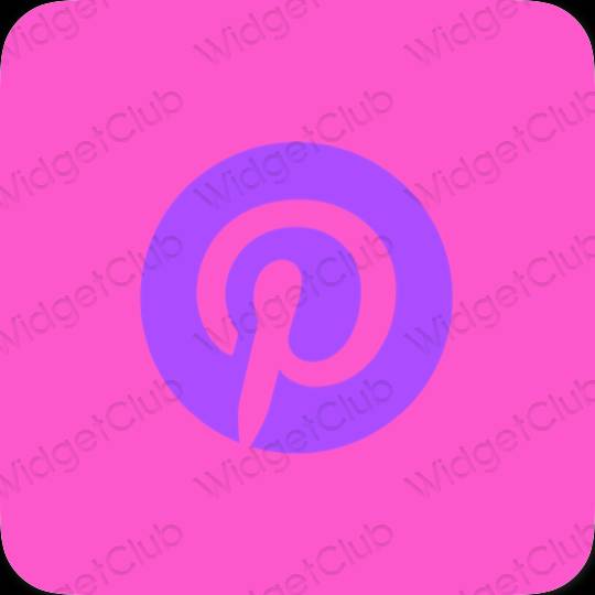 Aesthetic purple Pinterest app icons
