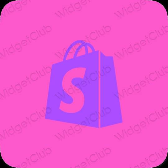 Aesthetic purple Shopify app icons