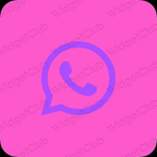 Aesthetic purple WhatsApp app icons
