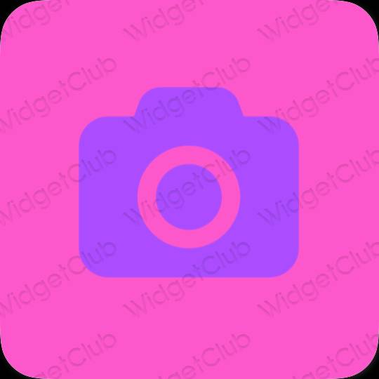 زیبایی شناسی رنگ بنفش Camera آیکون های برنامه