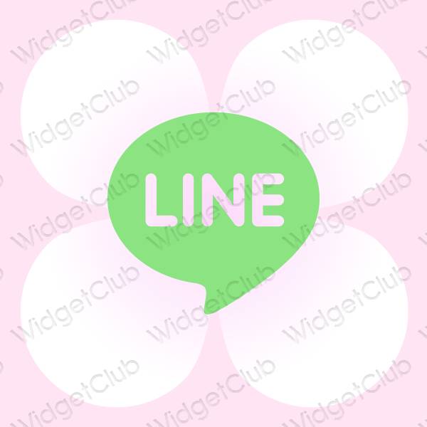 אֶסתֵטִי סָגוֹל LINE סמלי אפליקציה