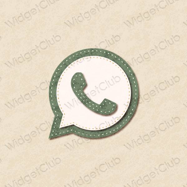 جمالي اللون البيج WhatsApp أيقونات التطبيق