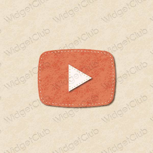 Aesthetic beige Youtube app icons