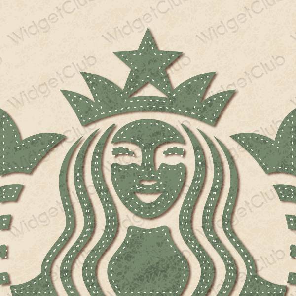 Estética Starbucks iconos de aplicaciones