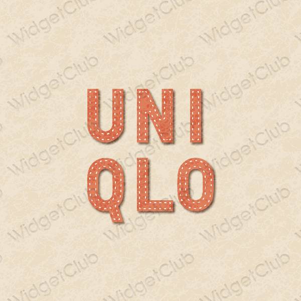 審美的 淺褐色的 UNIQLO 應用程序圖標