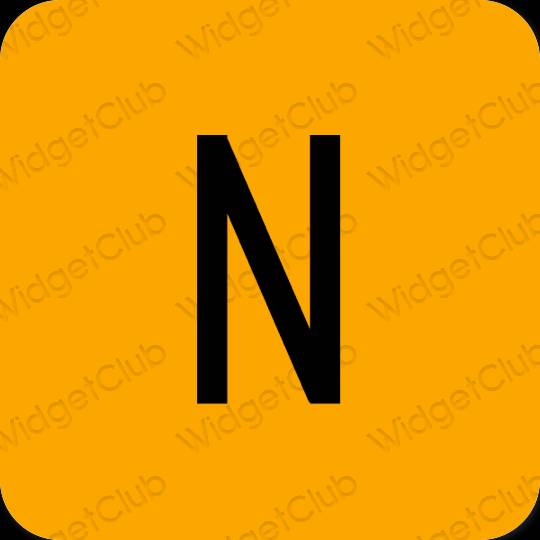 Aesthetic orange Netflix app icons