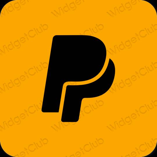 Esztétika narancssárga Paypal alkalmazás ikonok