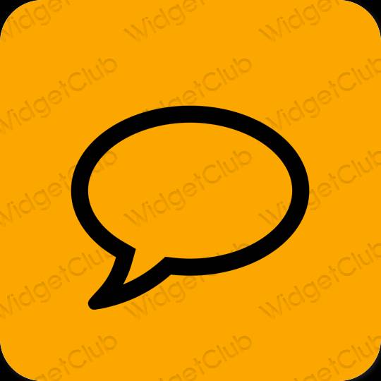 Esztétika narancssárga Messages alkalmazás ikonok