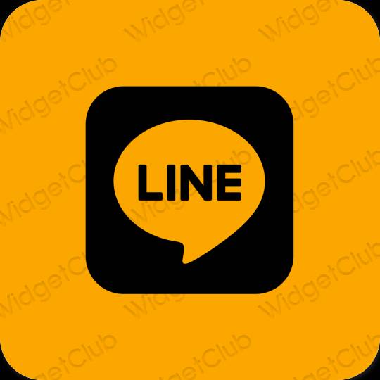 Естетски наранџаста LINE иконе апликација