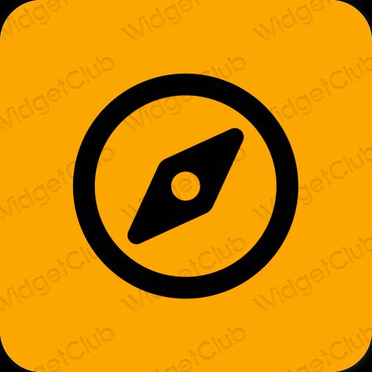 Естетски наранџаста Safari иконе апликација