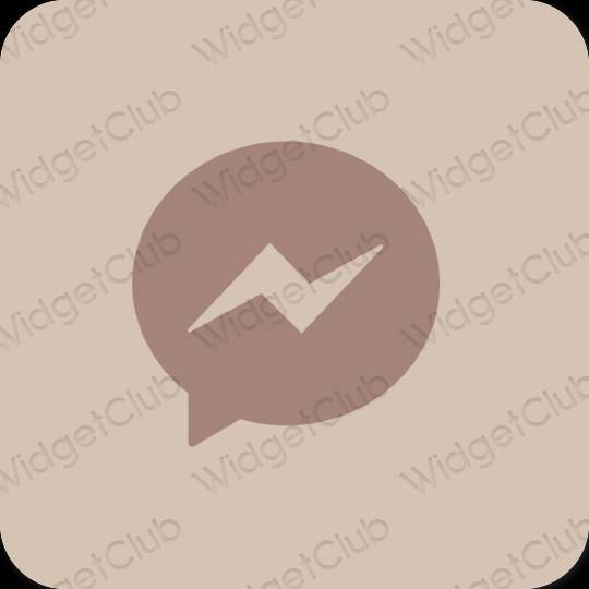 Estetický béžový Messenger ikony aplikací