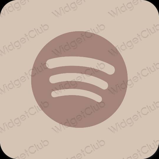 Estético beige Spotify iconos de aplicaciones