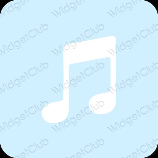 Ästhetisch pastellblau Music App-Symbole
