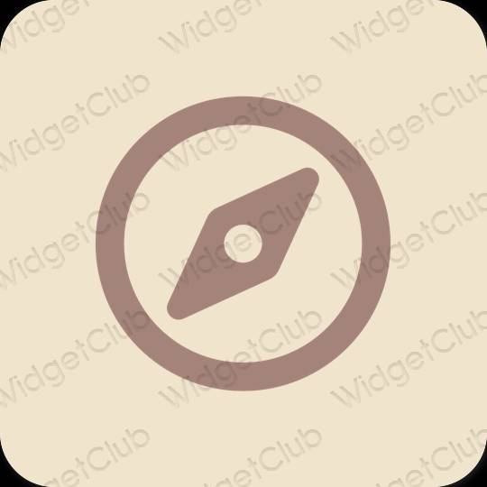 Stijlvol beige Safari app-pictogrammen