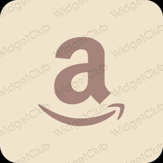 审美的 浅褐色的 Amazon 应用程序图标