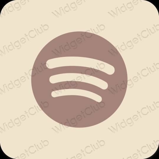 Esthétique beige Spotify icônes d'application