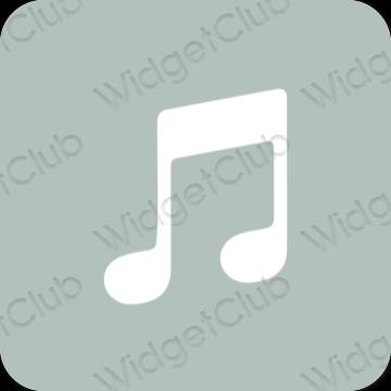 Estetsko zelena Apple Music ikone aplikacij