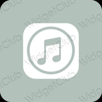 Esthétique vert Music icônes d'application
