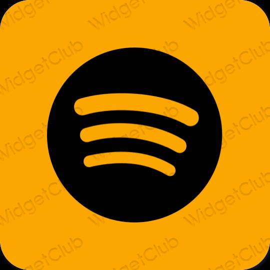 Estetisk orange Spotify app ikoner