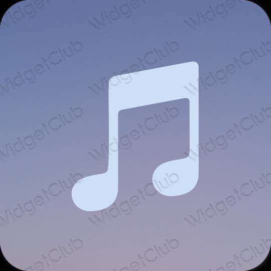 សោភ័ណ ពណ៌ខៀវ pastel Apple Music រូបតំណាងកម្មវិធី