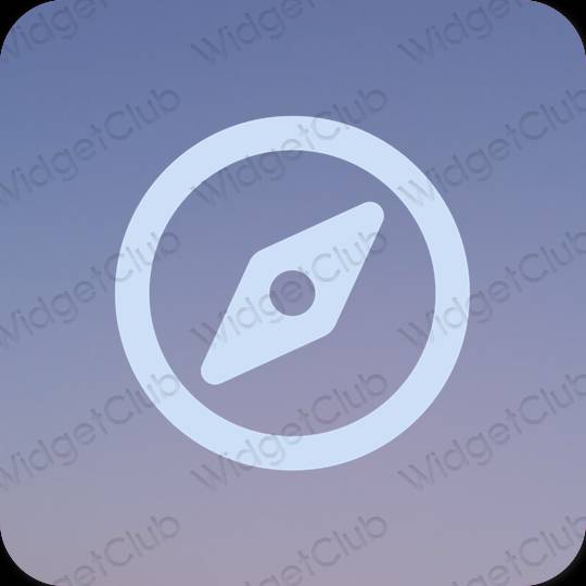 미적인 파스텔 블루 Safari 앱 아이콘