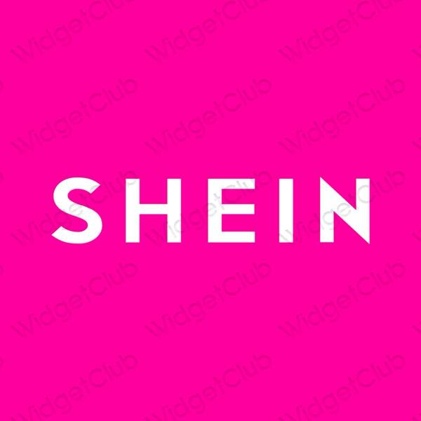 Естетичен неоново розово SHEIN икони на приложения