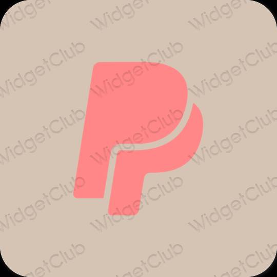 Estetické béžová Paypal ikony aplikácií
