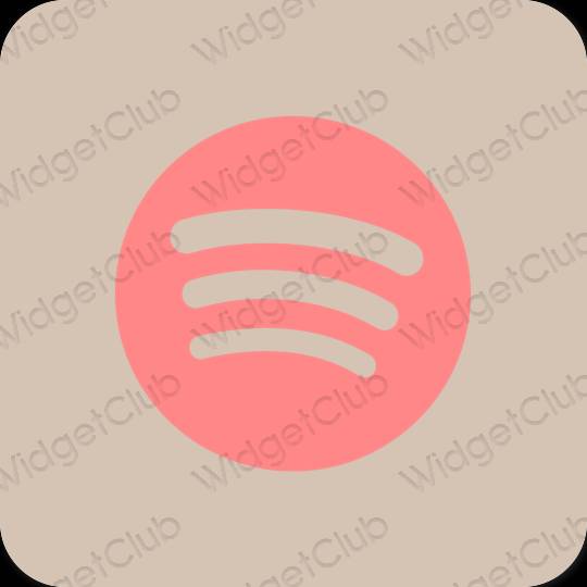 Estetický béžový Spotify ikony aplikací