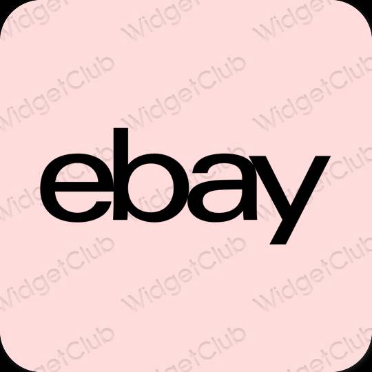 Esteettinen pastelli pinkki eBay sovelluskuvakkeet