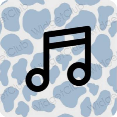 Estetis biru pastel Music ikon aplikasi